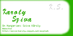 karoly sziva business card